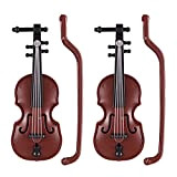 Oce180anYLVUK Dollhouse Violino Giocattolo in Miniatura Decorativo Finto Violino Modello Nessuna Deformazione per 1/12 Casa delle Bambole 2 Pezzi 2 ...