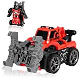 Oderra, deformazione per bambini, robot giocattolo, 12 cm, trasformer, giocattoli 2 in 1 (rosso), auto