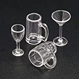 Odoria 1/12 Bicchieri Miniatura Boccale Birra Vuoti 4Pz Accessori Casa Bambole