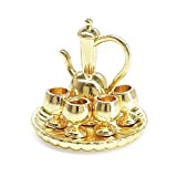 Odoria 1/12 Miniatura 6pz teiera stile Arabo con tazza e vassoio Cucina di Casa Delle Bambole