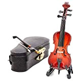 Odoria 1/12 Miniatura Violoncello con Arco, Supporto e Caso Strumento Musicale de Musique di Casa Delle Bambole