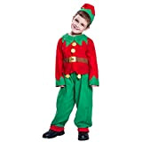 Odziezet Costume della Elfo di Natale Santa del Partito Pagliaccetti Cosplay Prima Infanzia Bimbo Vestito Babbo Natale