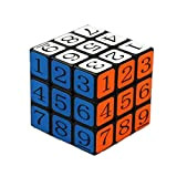 OJIN Numero Cube Puzzle 3x3x3 3 Strati Smoothly Education Digital 1-9 Cube Twist (Nero)
