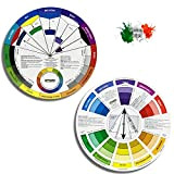 ONE+PLUS, 2 pezzi, ruota dei colori, color wheel, giradischi del cerchio dei colori italiano, ruota dei colori tascabile, per pittura, ...