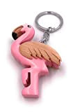 Onwomania Ciondolo portachiavi in ​​legno flamingo rosa fenicottero rosa con pendenti animali vertebrati