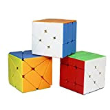 Oostifun MoYu MOFANGJIAOSHI Meilong Multi Colo Cube Puzzle Sets (Include 3X3 Axis Cube, Windmill Cube 2x3 Shape Mod, Fisher Cube ...