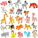 OOTSR 24Pcs Mini Animali Fattoria in plastica e Animali della Giungla Selvaggia Giocattoli Figure per Bambini Imparare Playset educativo Bomboniere ...