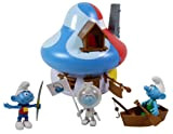 OPO 10 - La casa Multicolore (Blu e Rossa) dei Puffi + 2 statuine articolate: Astronauta + Giavellotto + Marinaio ...