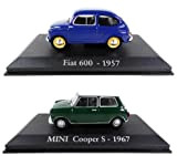OPO 10 - Lotto di 2 vetture 1/43 compatibili con Mini Cooper + Fiat 600 (RBA1 + 8)