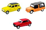 OPO 10 - Lotto di 3 Auto in Miniatura 3 Pollici: Renault R5 + R4 + Citroen MEHARI - WEL08