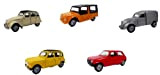 OPO 10 - Lotto di 5 Auto in Miniatura 3 Pollici: Renault Citroen R4 R5 2CV MEHARI - WEL04