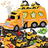 OR OR TU Macchinine da Trasporto Camion Giocattolo 5 IN 1 Spray Veicoli Giocattolo per Bambini Ragazzi,Cognizione di forma,Musica e ...