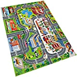 Oriate Tappeto da gioco per bambini con mappa di interazione, ideale per bambini e bambini, educativo sulla strada traffico urbano, ...