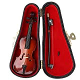 Ornamento strumento Replica in miniatura di violoncello in legno con fiocco, supporto e confezione regalo Mini strumento musicale Casa delle ...