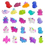OSDUE 24 Pezzi Mochi Squishy Squeeze Animal Toys - Gadget Compleanno Bambini, Cute Mini Dinosauro Unicorno Soft Squeeze Giocattoli Antistress ...