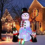 OurWarm Gonfiabili natalizi per esterni, gonfiabili, con pinguino gonfiabile con luci a LED rotanti, per interni, esterni, giardino, decorazioni natalizie