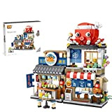 OviTop Seafood Shop Casa Modulare Giapponese City Street View, Mini Edificio Modulare Non Compatibile con Lego - 722 Pz