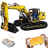 OviTop Tecnica scavatore bruco motorizzato, 1830 pezzi, tecnologia telecomandata, escavatore con motori e telecomando, kit di montaggio compatibile con tecnica ...
