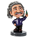 OZUKO Albert Einstein Bobblehead Action Figure per cruscotto auto Einstein Statua per scrivania casa (blu)