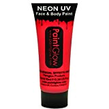 Paint Glow AA1A06, Vernice UV per Viso & Corpo, Rosso, 13 ml