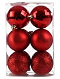 Palline Albero Natale Rosse, Blu, Oro - Palle Di Natale Da 6Cm - Addobbi Natalizi Particolari, Christmas Balls - Decorazioni ...