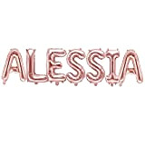 Palloncino FOIL MYLAR ROSA GOLD scritta nome ALESSIA 35 cm