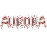 Palloncino FOIL MYLAR ROSA GOLD scritta nome AURORA 35 cm