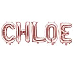 Palloncino FOIL MYLAR ROSA GOLD scritta nome CHLOE 35 cm