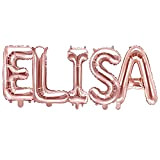 Palloncino FOIL MYLAR ROSA GOLD scritta nome ELISA 35 cm