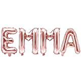Palloncino FOIL MYLAR ROSA GOLD scritta nome EMMA 35 cm