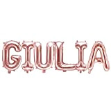 Palloncino FOIL MYLAR ROSA GOLD scritta nome GIULIA 35 cm