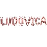 Palloncino FOIL MYLAR ROSA GOLD scritta nome LUDOVICA 35 cm
