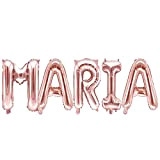 Palloncino FOIL MYLAR ROSA GOLD scritta nome MARIA 35 cm