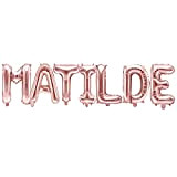 Palloncino FOIL MYLAR ROSA GOLD scritta nome MATILDE 35 cm
