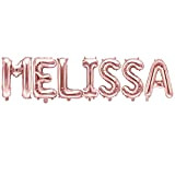 Palloncino FOIL MYLAR ROSA GOLD scritta nome MELISSA 35 cm