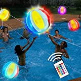 Pallone da Spiaggia con Illuminazione A LED Gonfiabile, Telecomando 16 Colori Chiari Glow Ball Pool Giochi per Adulti Bambini per ...