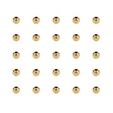PandaHall Elite 100PCS Perline Ottone Rotonde Stardust Beads 4mm di Diametro Foro 1mm Colore Oro