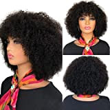 Parrucche di capelli umani ricci viziose afro per le donne nere pizzicata macchina full fabbricata capelli remy brasiliani senza parrucca ...
