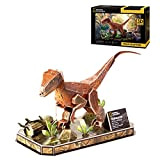 Party town- National Geographic Velociraptor, 3D Bambini 8 Anni, Puzzle, Giocattoli, Giochi di Dinosauri, 8436598031454