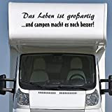 Pegatina Promotion Adesivo per camper con scritta in lingua tedesca "Das Leben ist ideal und campen Macht es noch Besser! ...