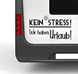 Pegatina Promotion Adesivo Womi Wowa con scritta in lingua tedesca "Kein Stress Wir haben Urlaub Typ1", circa 35 cm