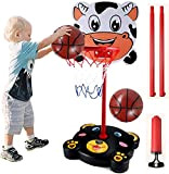 PELLOR Canestro Basket, 170 cm Canestro Bambini Altezza Regolabile Posteriore con Cerchio e Decorazione del Fumetto per Bambini