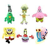 Peluche 6 Pezzi/Set Spongebob Giocattoli di Peluche Bambini Cartoon Personaggi dei Film Giocattoli Regalo di Compleanno di Natale Animali di ...