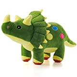 Peluche a forma di dinosauro, 40 cm, peluche con triceratopo di peluche, cuscino morbido verde e soffice per abbracciare gli ...