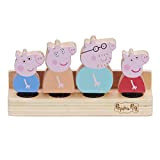 PEPPA PIG Figure in legno per famiglie, giocattolo in legno certificato FSC sostenibile, giocattolo prescolare, gioco fantasioso, regalo per 2-5 ...