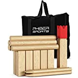 PHIBER-SPORTS Kubb - Scacchi vichingo in legno di alta qualità - in legno massiccio - con pratica borsa per il ...
