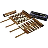 Philos 2801 - Viaggio Dama Scacchi Backgammon 25mm finta pelle a rotolare, Campo