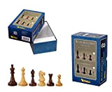 Philos Augustus Premium Triple-Weighted Sheesham And Boxwood Chess Pieces, 4 inch King