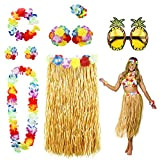 PHOGARY 8PCS Gonna Hula Kit di Accessori per Costumi per Hawaii Luau Party - Ballando Hula con Fiore Bikini Top, ...