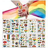 PHOGARY LGBT Gay Pride Tatuaggi Temporanei (10 Fogli, 112 Pezzi) Tatuaggi Arcobaleno, Tatuaggi Temporanei Arcobaleno LGBT Tatuaggi Temporanei Tatuaggio Adesivi ...